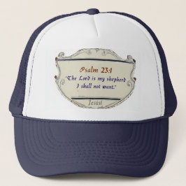 Bijbel Psalm 23:1 Schild Trucker Hoed Pet