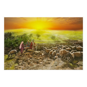 Bijbel - Psalm 23 - Mijn beker loopt over 1920 Poster