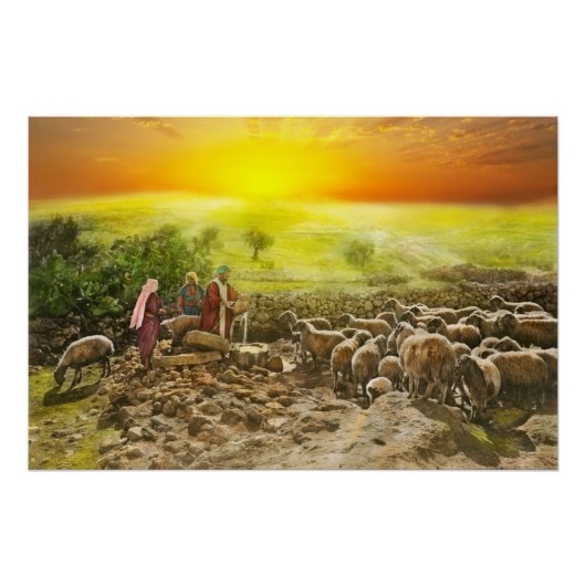 Bijbel - Psalm 23 - Mijn beker loopt over 1920 Poster (Voorkant)