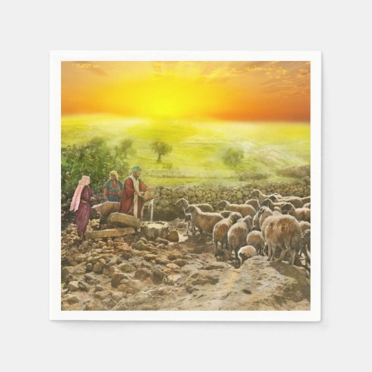 Bijbel - Psalm 23 - Mijn beker runneth over 1920 Servetten (Voorkant)