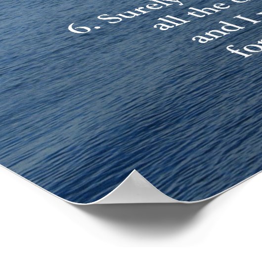 Bijbel Psalm 23 schriftuur verzen. Strand, zee, lu Poster (Hoek)