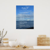 Bijbel Psalm 23 scripture verses. Beach, zee, luch Poster (Keuken)