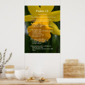 Bijbel Psalm 23 scripture verses. yellow daffodil Poster (Keuken)