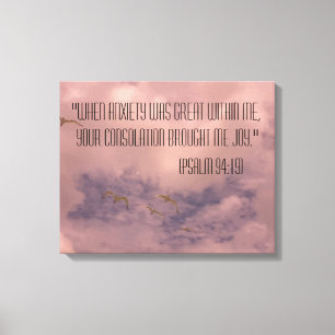 Bijbel psalm 94:19 Prachtige hemelverf Canvas Afdruk