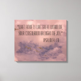 Bijbel Psalm 94:19 Prachtige lucht schilderij Canvas Afdruk
