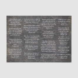 Bijbel Psalm Verzen voor Journals op Antiek Zwart Tissuepapier