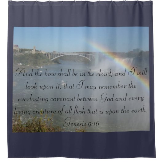 Bijbel regenboog Verse Herinnering goden Beloften Douchegordijn (Voorkant)