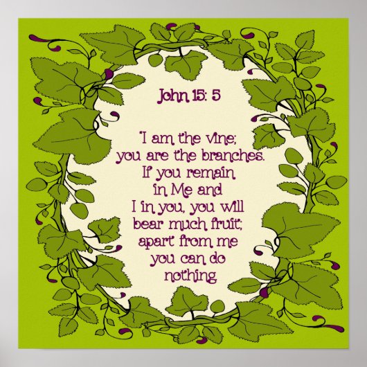 Bijbel Schrift Johannes 15 : 5  Poster Archiefpapi (Voorkant)