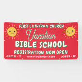 Bijbel Vakantie School Lachende Zon Spandoek (Horizontaal)