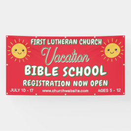Bijbel Vakantie School Lachende Zon Spandoek