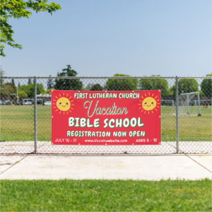 Bijbel Vakantie School Lachende Zon Spandoek