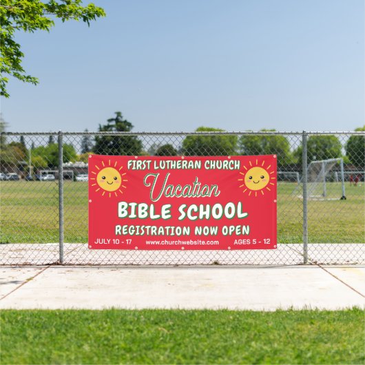 Bijbel Vakantie School Lachende Zon Spandoek (Insitu)