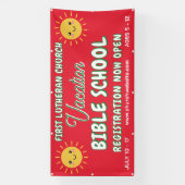 Bijbel Vakantie School Lachende Zon Spandoek (Verticaal)