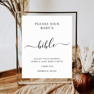 Bijbel van de baby moderne minimalistische baby sh poster