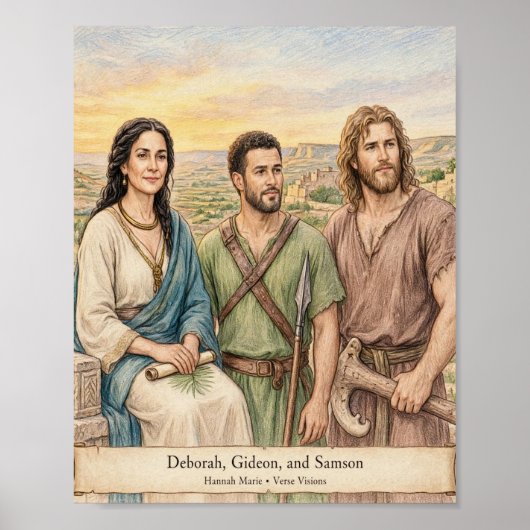 Bijbel van KJV-Debora Gideon Simson-Heldhaftigen u Poster (Voorkant)