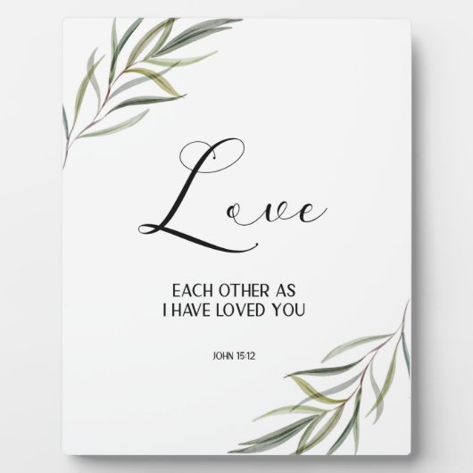 Bijbel vers John blad scriptie Plaque Fotoplaat (Voorkant)