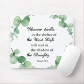 Bijbel vers Psalm 91 Eucalyptus Wreath Christelijk Muismat (Met muis)