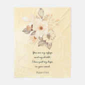 Bijbel vers Psalm Floral Fleece Deken (Voorkant)
