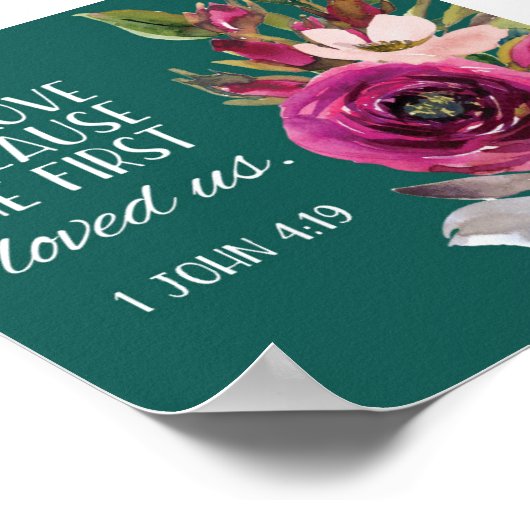 Bijbel vers Psalm Floral Poster (Hoek)