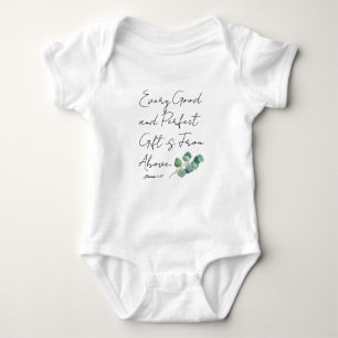 Bijbel Verse Baby Girl Eucalyptus Romper