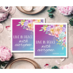 Bijbel Verse Bloemen Vierkante Servetten