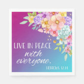 Bijbel Verse Bloemen Vierkante Servetten (Voorkant)
