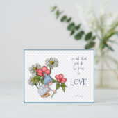 Bijbel Verse doet alles in LOVE, Kind, Bloemen Briefkaart (Staand voorkant)