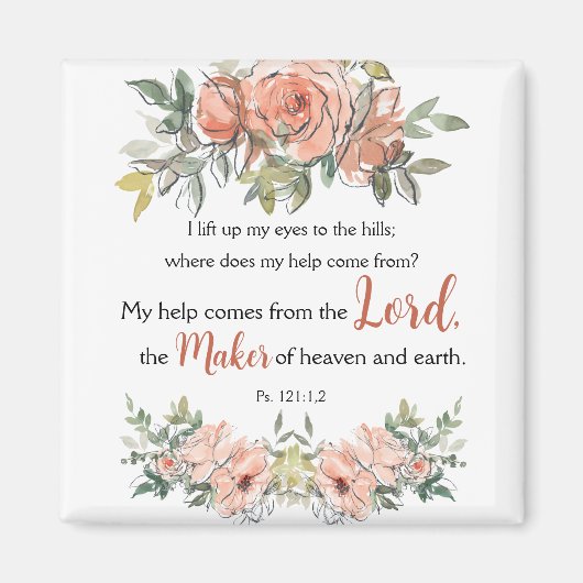 Bijbel Verse Elegant Waterverf Magneet (Voorkant)