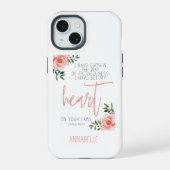 Bijbel Verse Floral iPhone 15 Case (Achterkant)