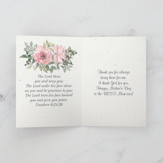 Bijbel Verse Floral voor moederdag Feestdagen Kaart (Binnen)