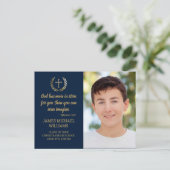 Bijbel Verse Foto Blauw Gold Briefkaart (Staand voorkant)