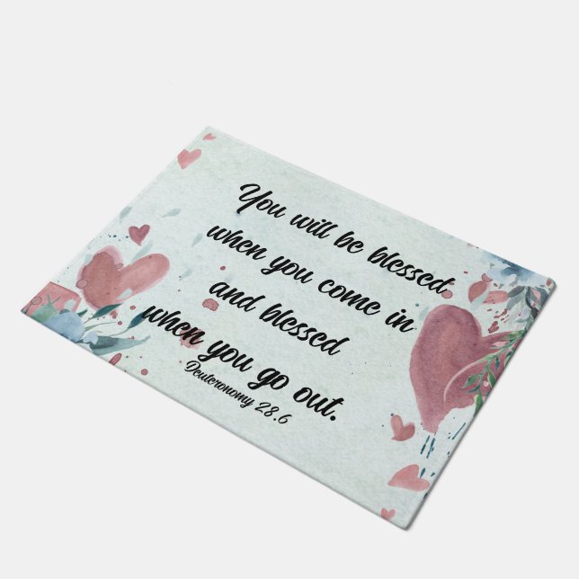 Bijbel Verse Gezegend Thuis Decor Welkom Deurmat (Schuin)