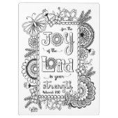 Bijbel Verse Girly Hand Lettered Scripting Floral Klembord (Achterkant)