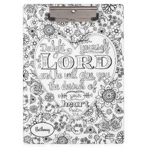 Bijbel Verse Girly Hand Lettered Scripting Floral Klembord
