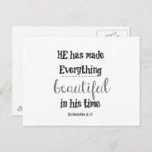 Bijbel Verse: He has made everything beautiful Briefkaart (Voorkant / Achterkant)