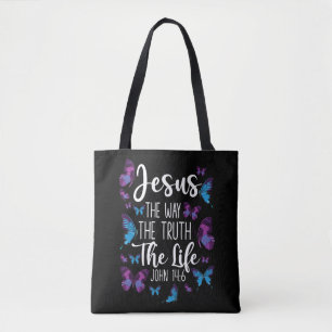 Bijbel verse Jezus hoe de waarheid het leven John Tote Bag