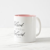 Bijbel verse John 20:29 Christelijk Tweekleurige Koffiemok (Voorkant rechts)