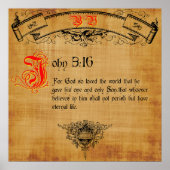 Bijbel Verse John 3:16 Poster (Voorkant)