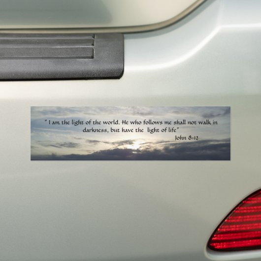 Bijbel Verse John 8:12 Bumpersticker (Op auto)