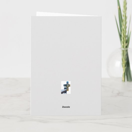 Bijbel Verse kruislamp Bevestigingskaart (Matte) Feestdagen Kaart (Achterkant)