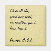 Bijbel Verse Magnet Spreuken 4:23 (Voorkant)
