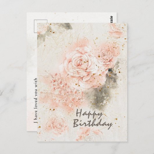 Bijbel Verse Pink Rose Briefkaart (Voorkant / Achterkant)