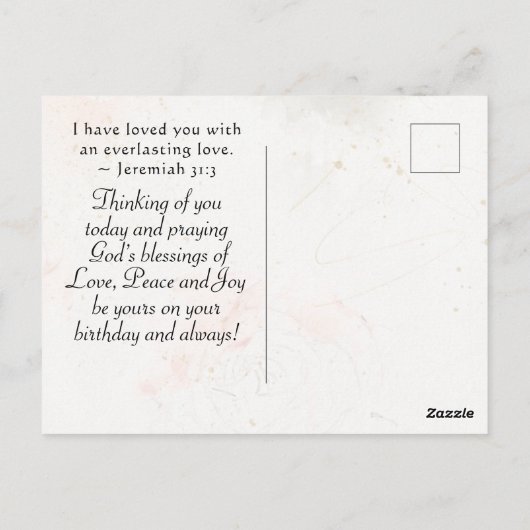 Bijbel Verse Pink Rose Briefkaart (Achterkant)