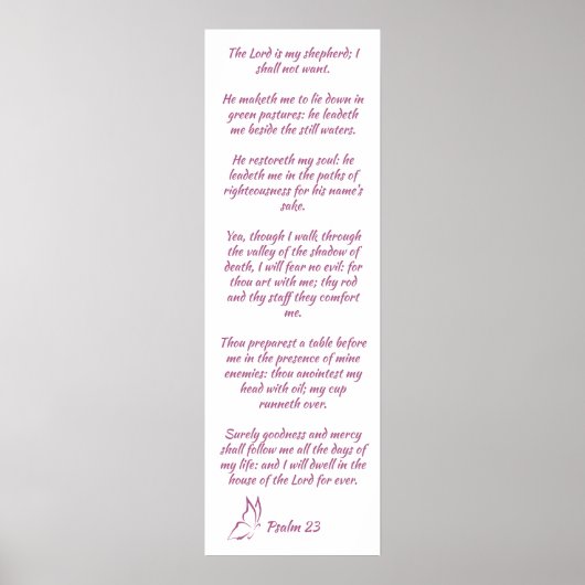 Bijbel Verse Psalm 23 De Heer is Mijn Shepherd Poster (Voorkant)
