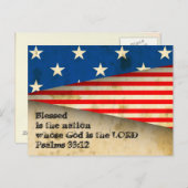 Bijbel Verse Psalms 33:12  VlaggenBriefkaart VS Briefkaart (Voorkant / Achterkant)