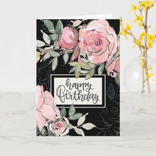 Bijbel verse roze bloemen kaart (Gele Bloem)