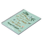 Bijbel Verse Scripts Mint Floral gepersonaliseerd Notitieboek (Linkerzijde)