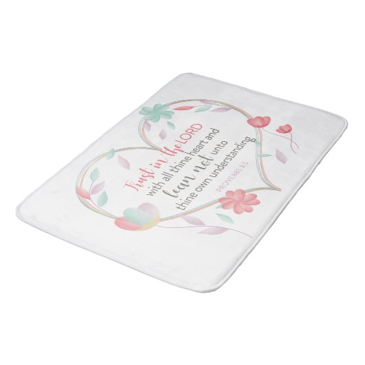 Bijbel Verse Spreuken 3:5 hart badmat badkamer (Gekanteld)