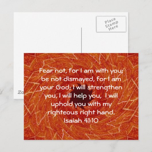 Bijbel verses Inspirerend Citaat Isaiah 41:10 Briefkaart (Voorkant / Achterkant)