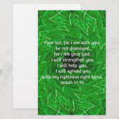Bijbel verses Inspirerend Citaat Isaiah 41:10 Briefpapier (Voorkant / Achterkant)